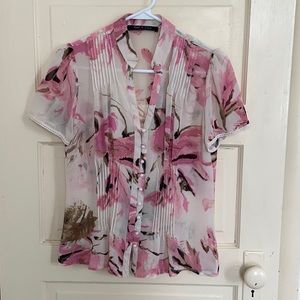 Violet & Claire New York Sheer Floral Blouse